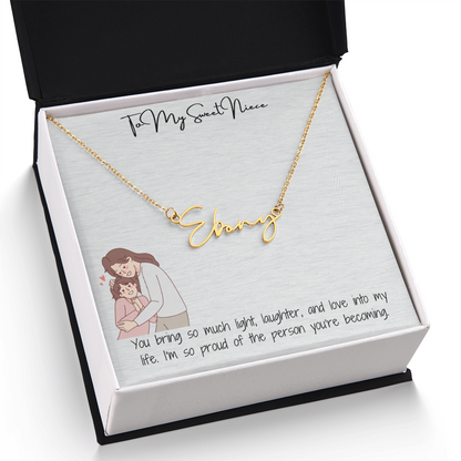 Sweet Niece Signature Name Necklace