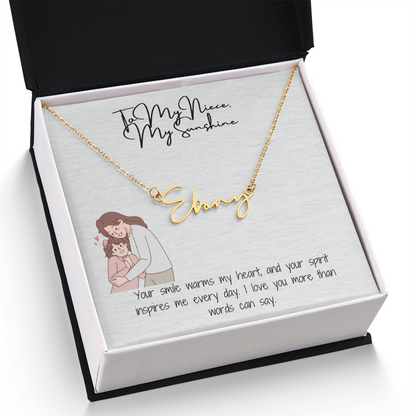 My Sunshine Niece Signature Name Necklace