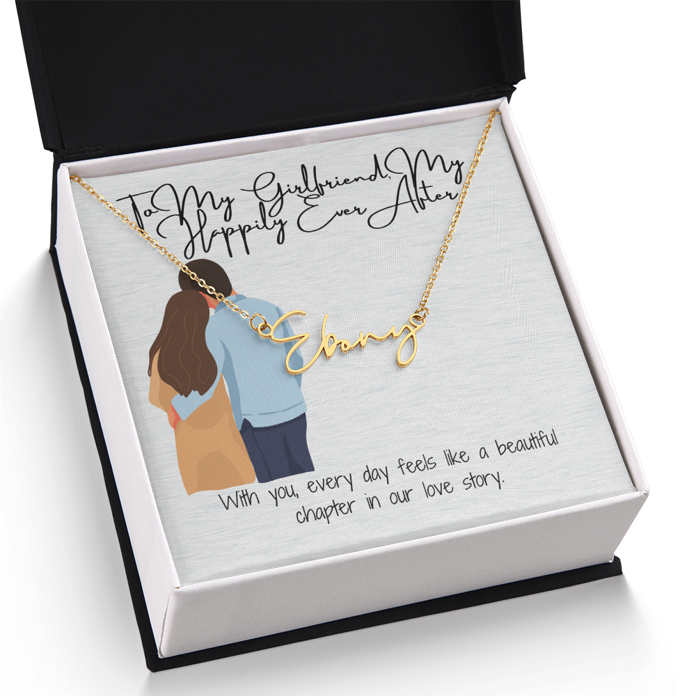 My Happily Ever After Girlfriend Name Necklace