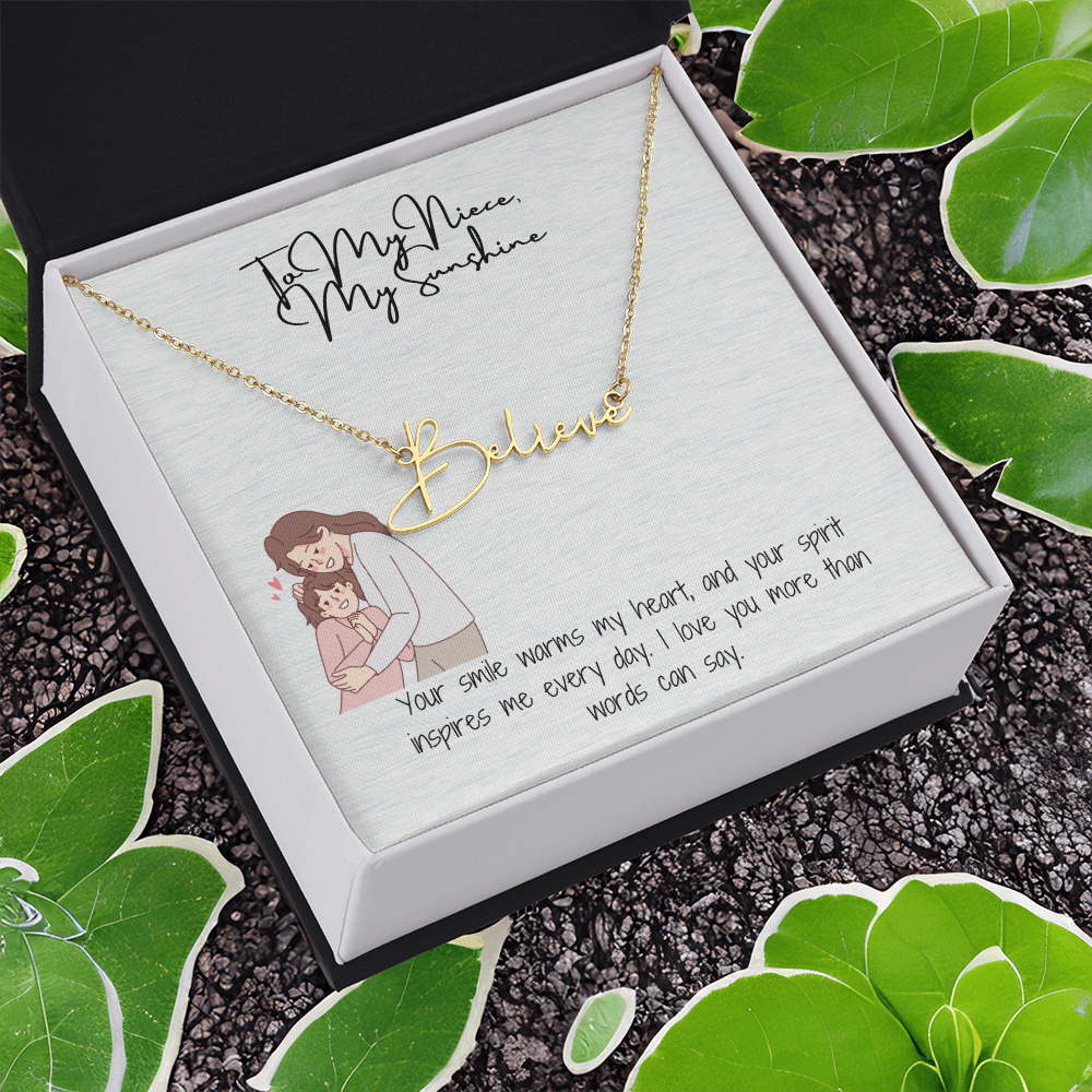 My Sunshine Niece Signature Name Necklace