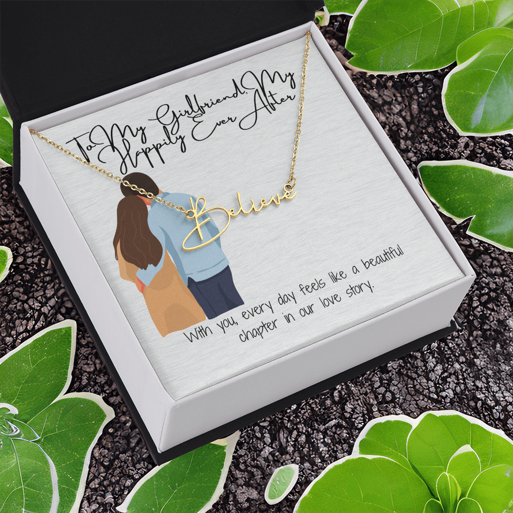 My Happily Ever After Girlfriend Name Necklace