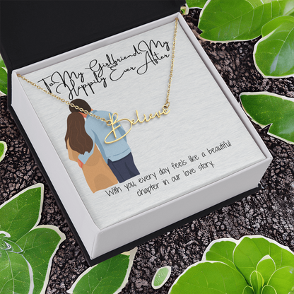 My Happily Ever After Girlfriend Name Necklace