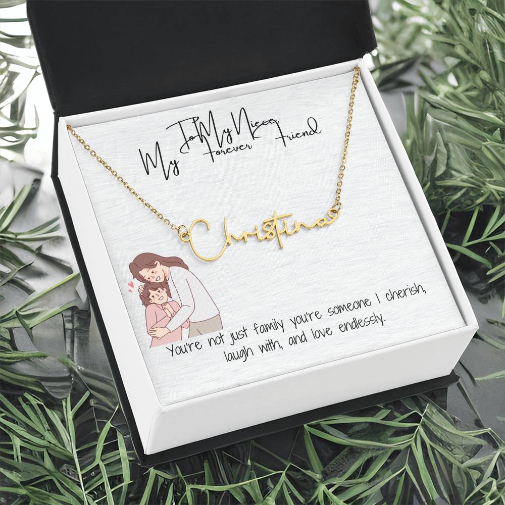 Forever Friend Niece Signature Name Necklace
