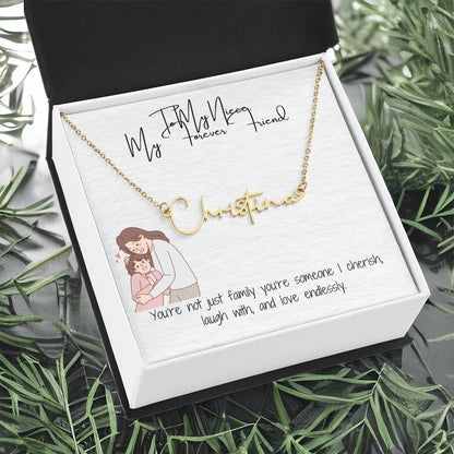 Forever Friend Niece Signature Name Necklace
