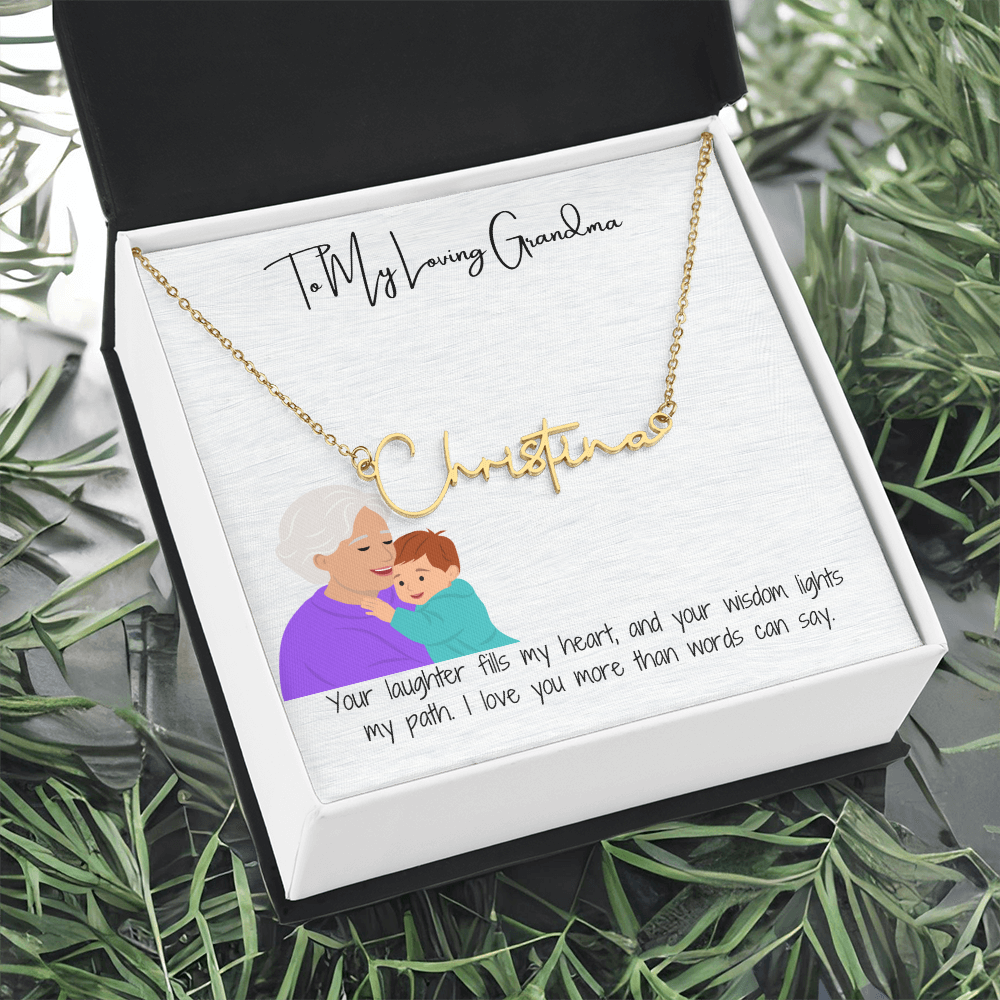 Personalized Signature Name Necklace  "A Stylish Tribute to Grandma"