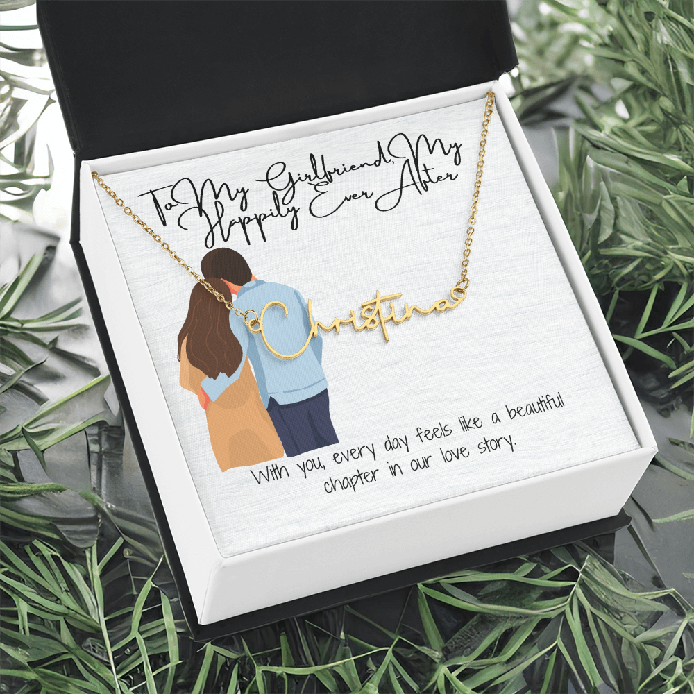 My Happily Ever After Girlfriend Name Necklace