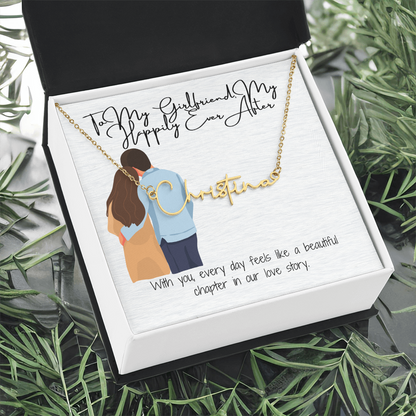 My Happily Ever After Girlfriend Name Necklace