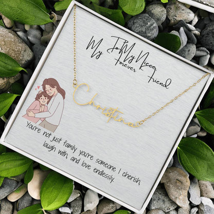 Forever Friend Niece Signature Name Necklace