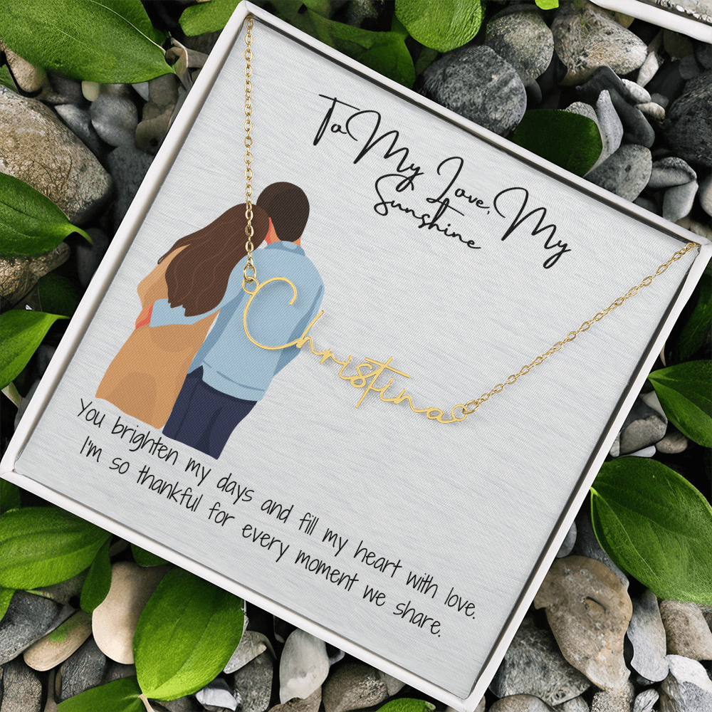 My Sunshine Girlfriend Name Necklace