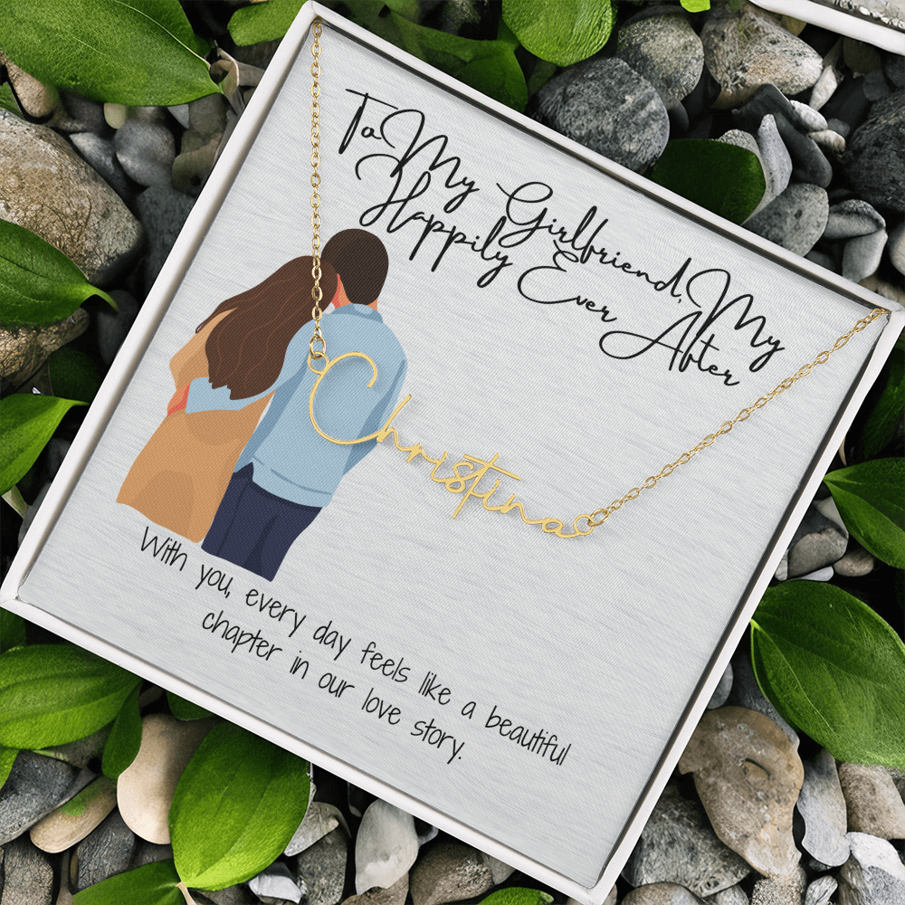 My Happily Ever After Girlfriend Name Necklace
