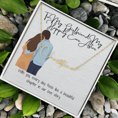 My Happily Ever After Girlfriend Name Necklace