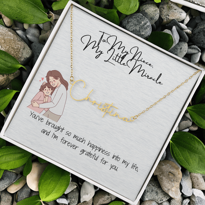 Little Miracle Niece Signature Name Necklace