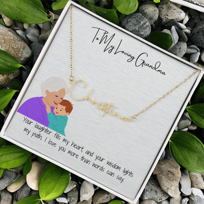 Personalized Signature Name Necklace  "A Stylish Tribute to Grandma"