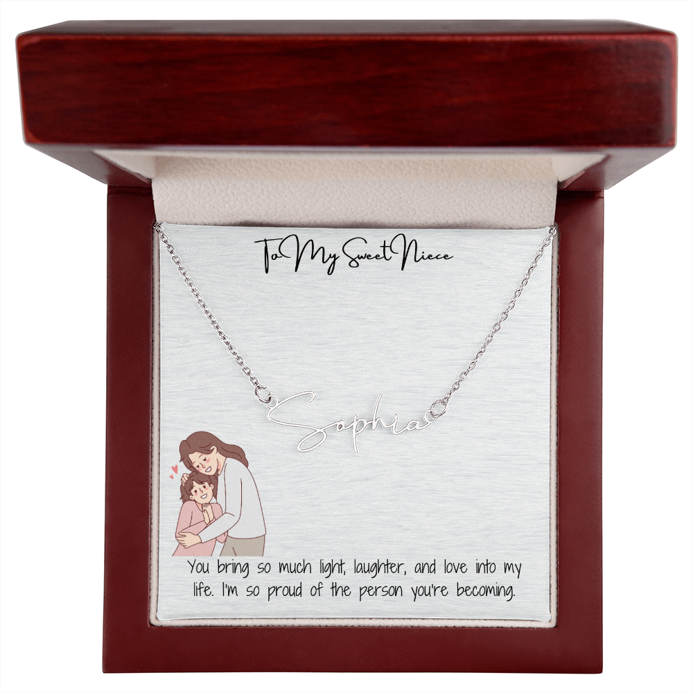 Sweet Niece Signature Name Necklace