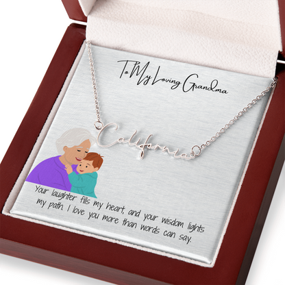 Personalized Signature Name Necklace  "A Stylish Tribute to Grandma"