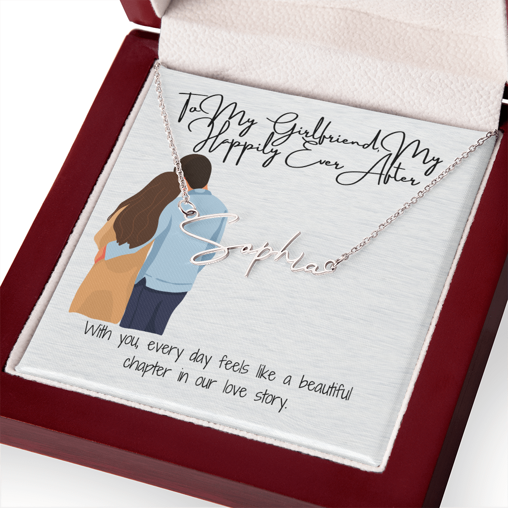 My Happily Ever After Girlfriend Name Necklace
