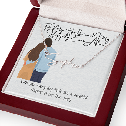 My Happily Ever After Girlfriend Name Necklace