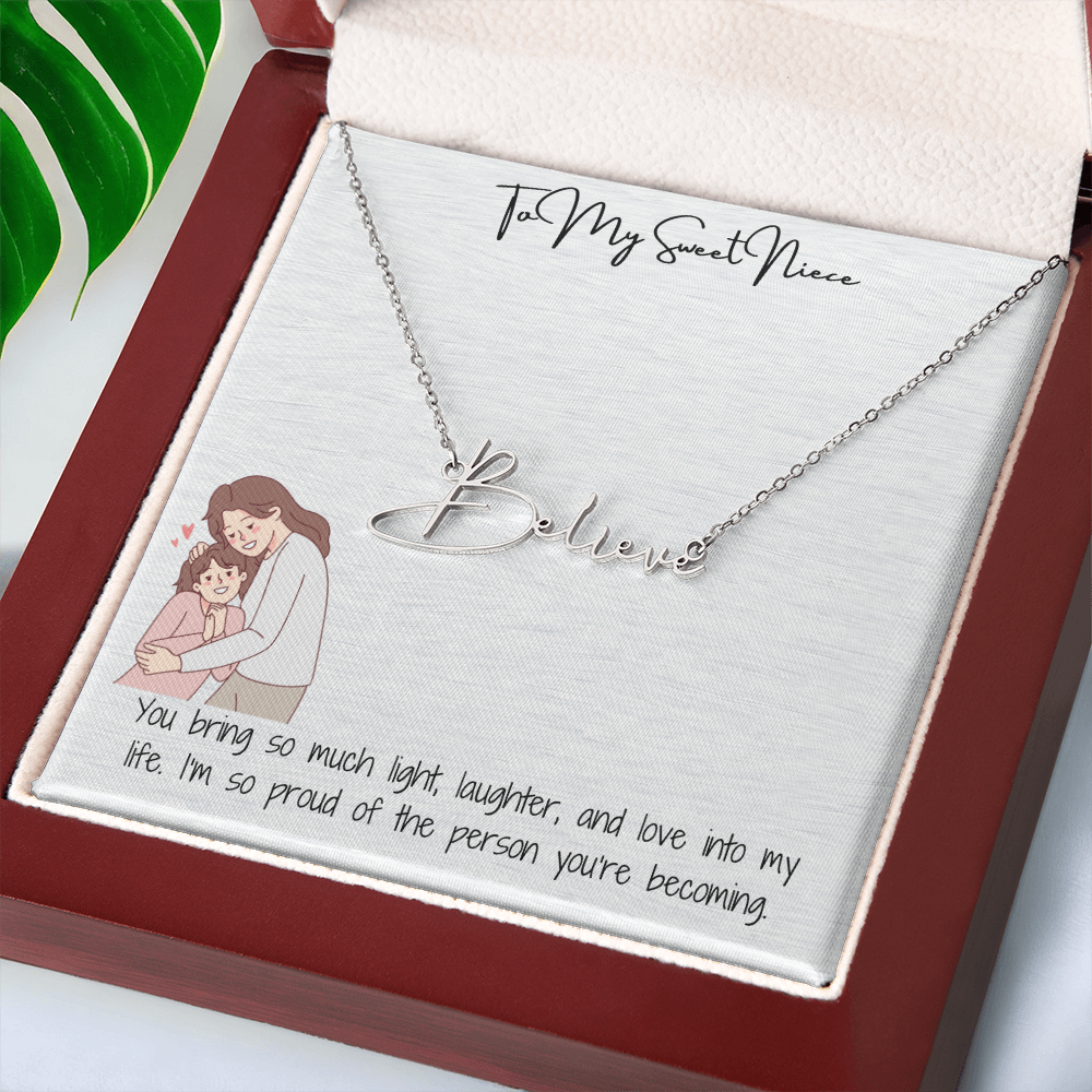 Sweet Niece Signature Name Necklace