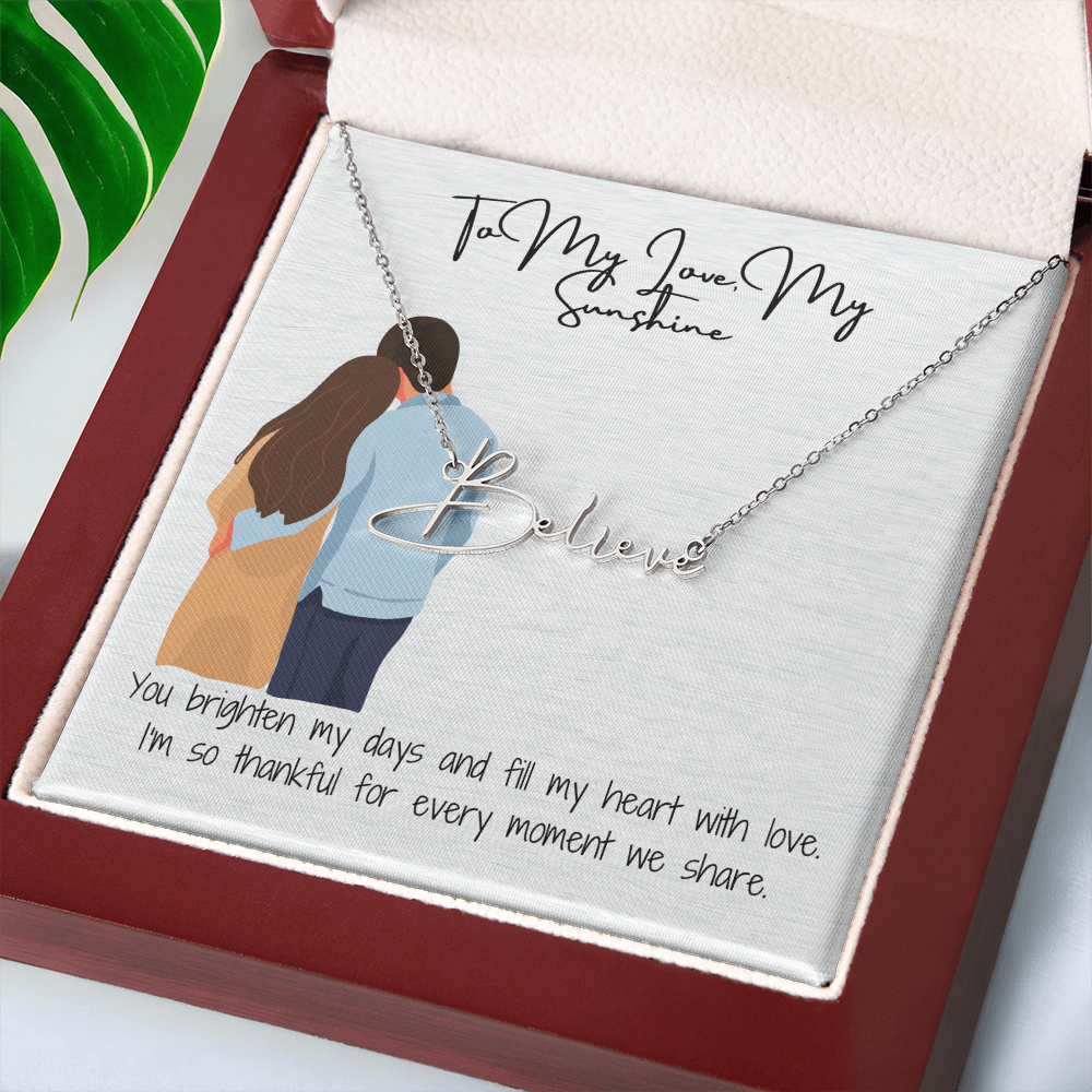My Sunshine Girlfriend Name Necklace