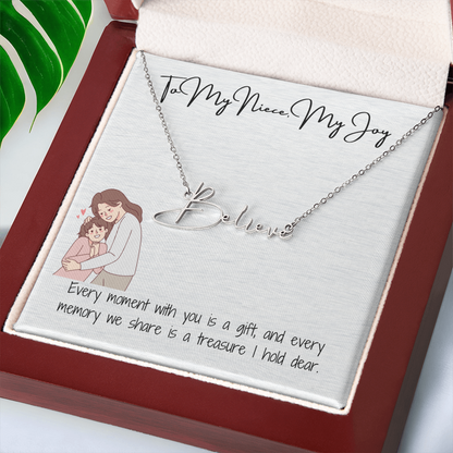 My Joy Niece Signature Name Necklace