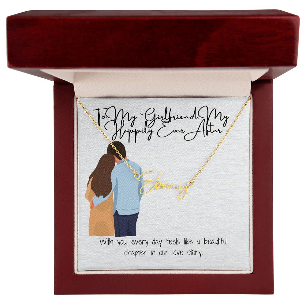 My Happily Ever After Girlfriend Name Necklace