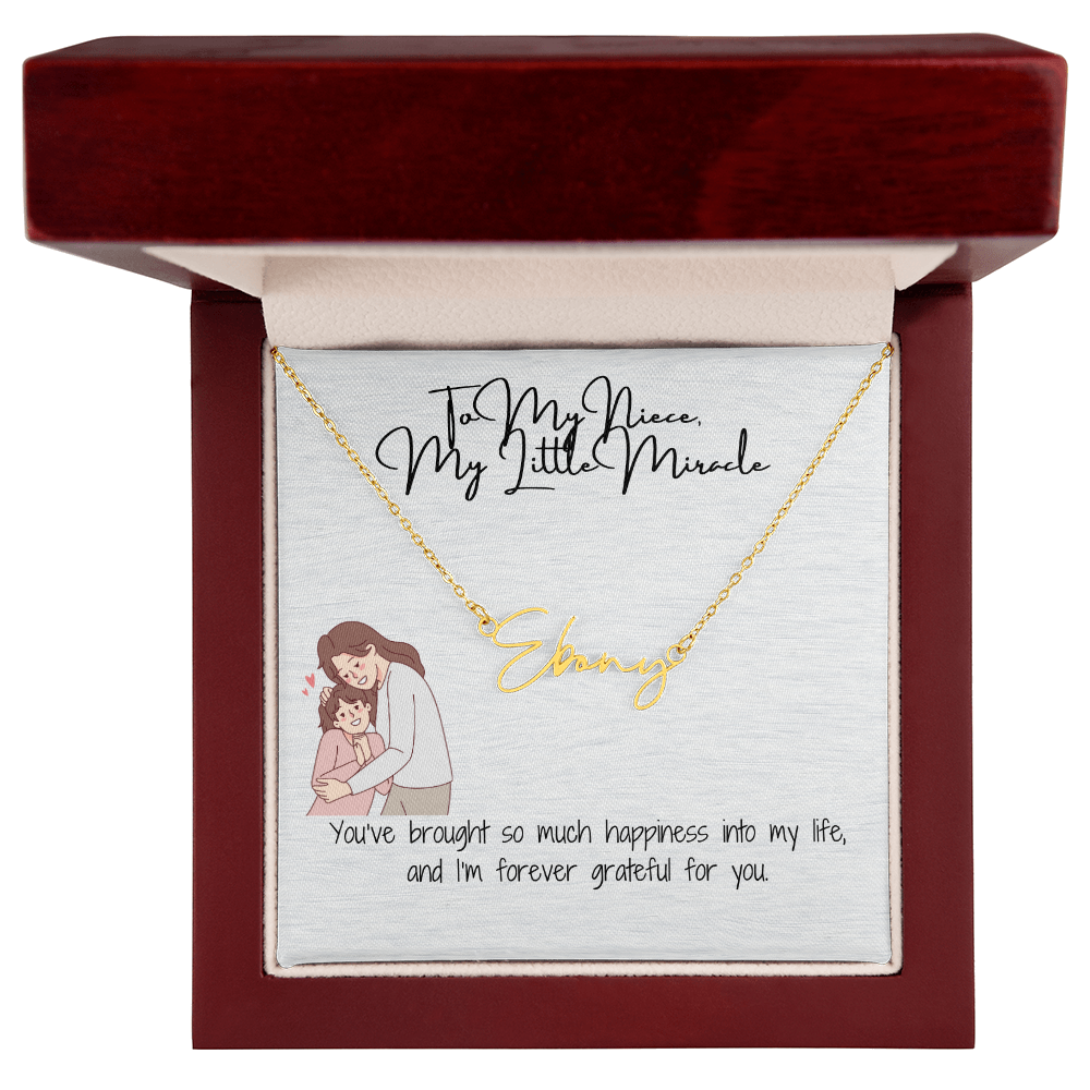 Little Miracle Niece Signature Name Necklace