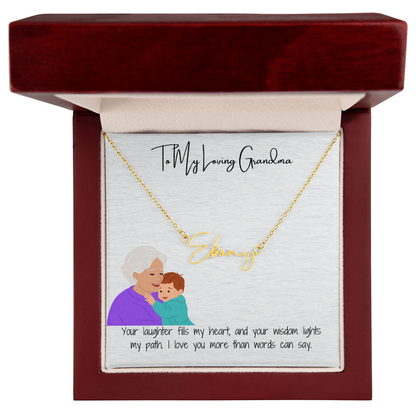 Personalized Signature Name Necklace  "A Stylish Tribute to Grandma"