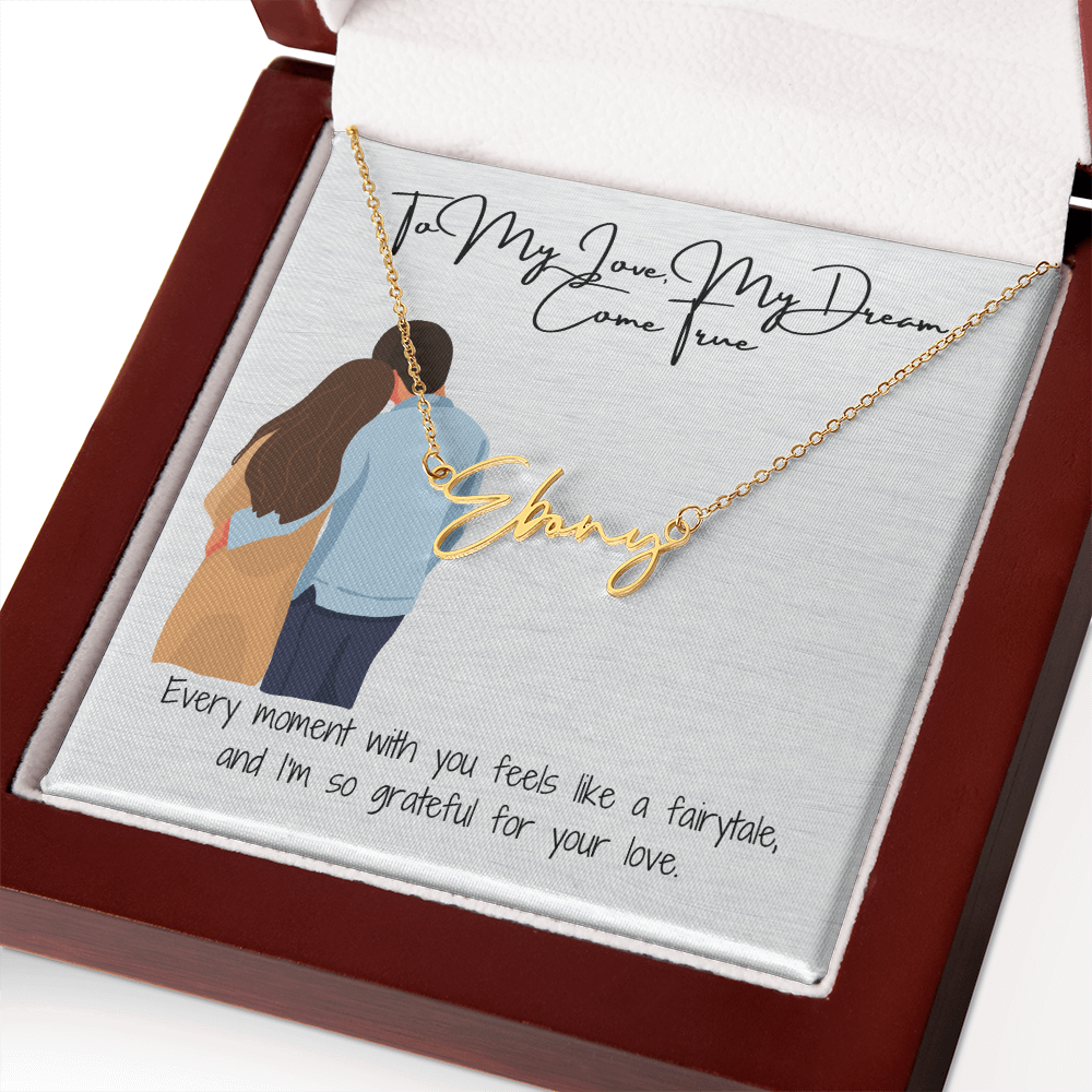 My Dream Come True Girlfriend Name Necklace