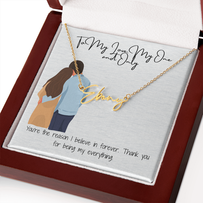 My One and Only Girlfriend Name Necklace
