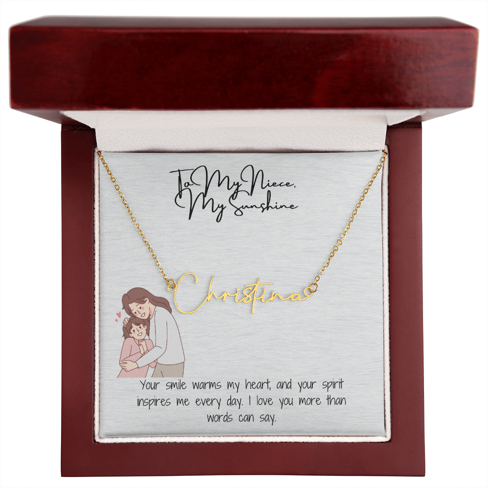My Sunshine Niece Signature Name Necklace