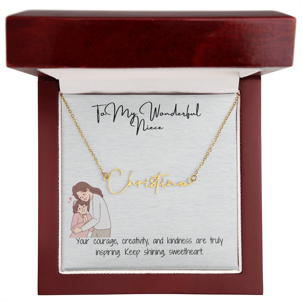 Wonderful Niece Signature Name Necklace