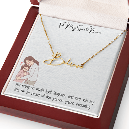 Sweet Niece Signature Name Necklace