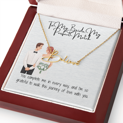 perfect bride to be necklace