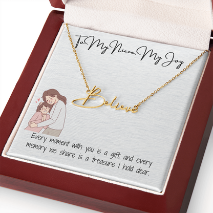 My Joy Niece Signature Name Necklace