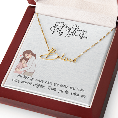 Little Star Niece Signature Name Necklace