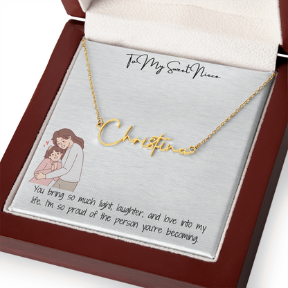 Sweet Niece Signature Name Necklace