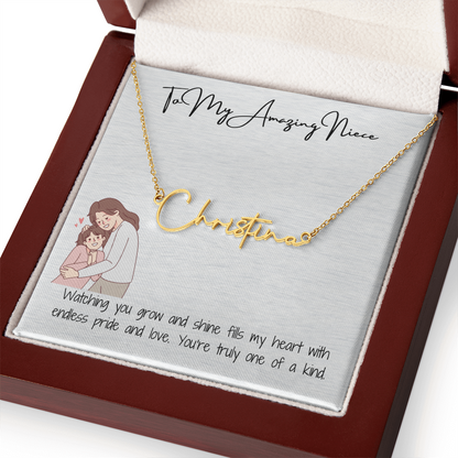 Amazing Niece Signature Name Necklace