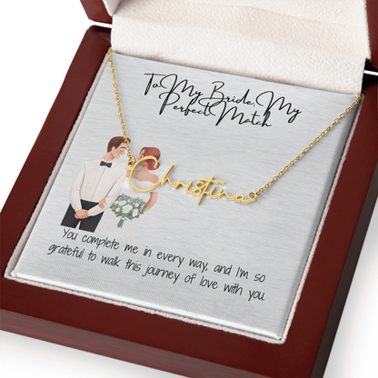 perfect bride to be necklace