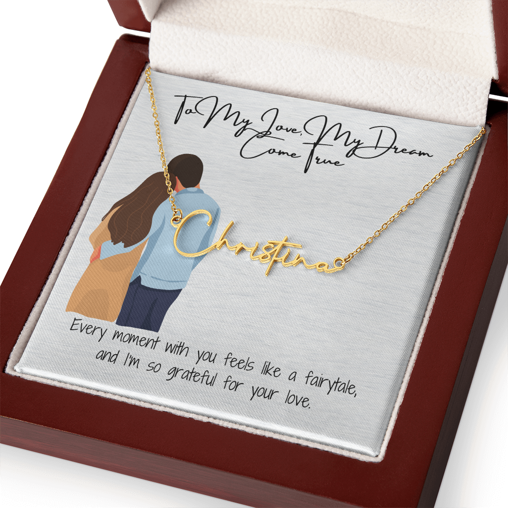 My Dream Come True Girlfriend Name Necklace