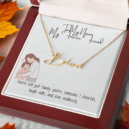 Forever Friend Niece Signature Name Necklace