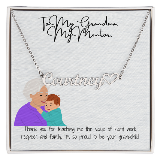 Personalized Heart Name Necklace  "A Love-Filled Gift for Grandma