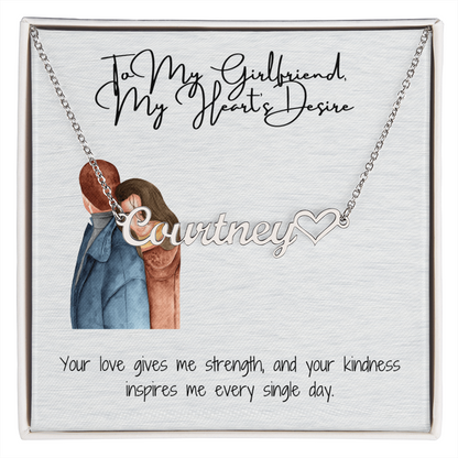 My Heart Desire Girlfriend Heart Name Necklace