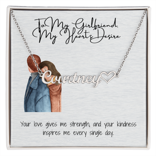 My Heart Desire Girlfriend Heart Name Necklace