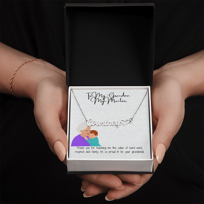 Personalized Heart Name Necklace  "A Love-Filled Gift for Grandma
