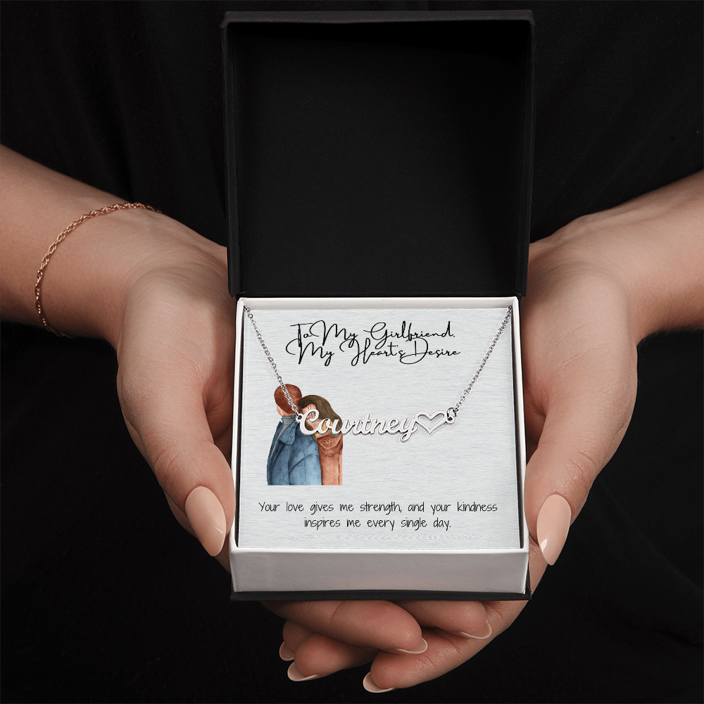 My Heart Desire Girlfriend Heart Name Necklace