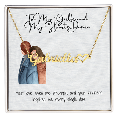 My Heart Desire Girlfriend Heart Name Necklace