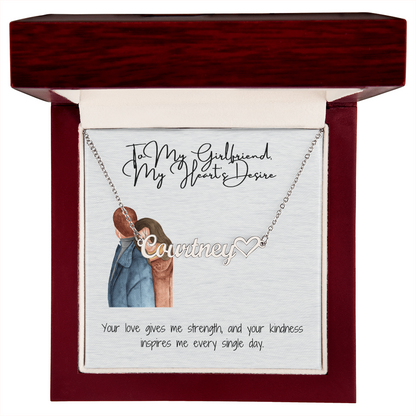 My Heart Desire Girlfriend Heart Name Necklace
