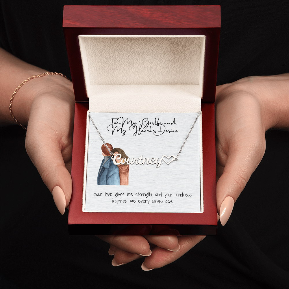 My Heart Desire Girlfriend Heart Name Necklace
