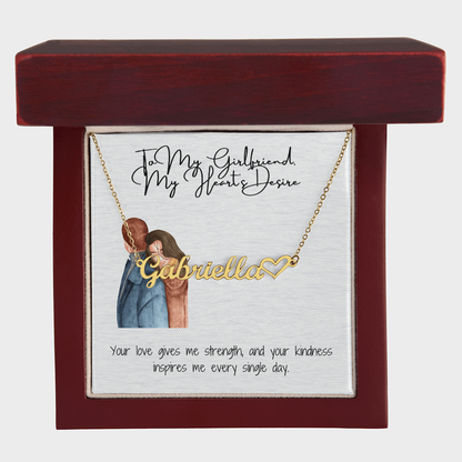 My Heart Desire Girlfriend Heart Name Necklace