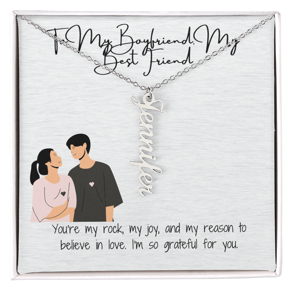 Bestfriend Boyfriend Vertical Name Necklace
